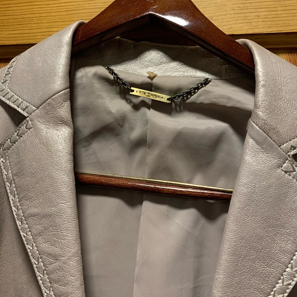 Elie Tahari Suede n Poly Jacket - Picture 3 of 7